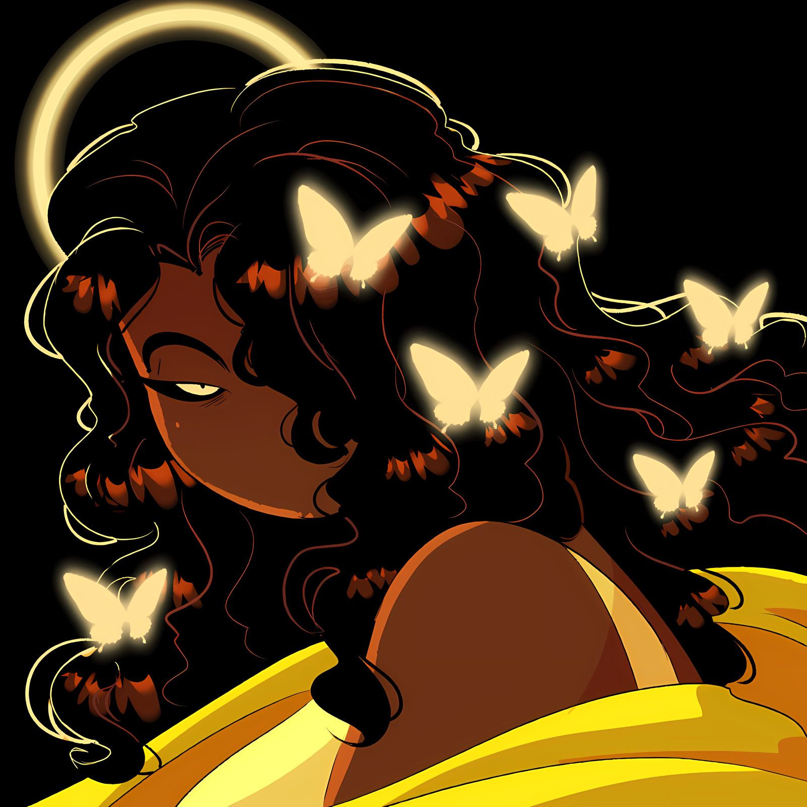 With Butterflies in Her Hair, by Jenny-Toons